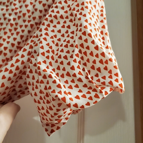 Milly Heart Print Silk Aspen Dress Zooey Deschanel - Picture 5 of 13